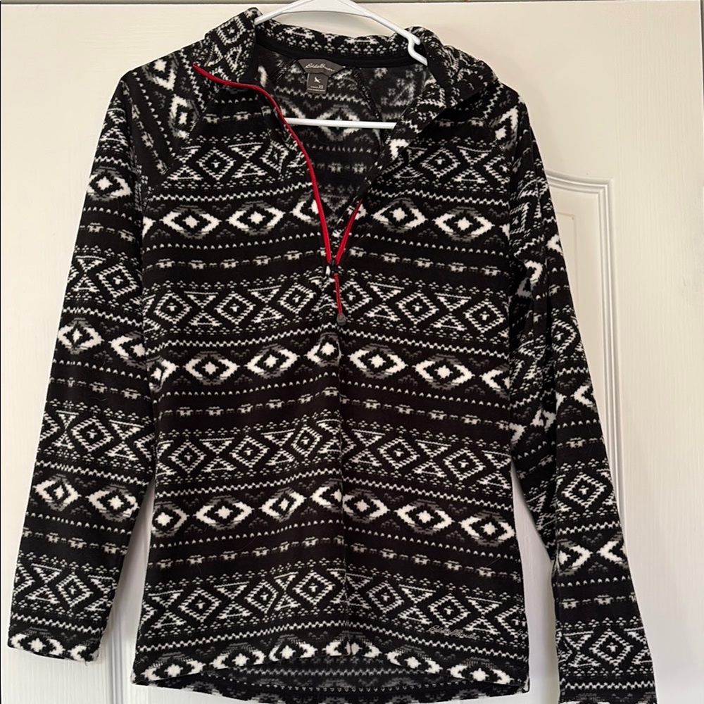 Eddie Bauer Black and White Patterned Fleece